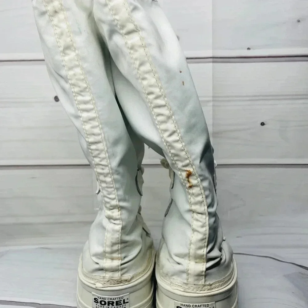 Sorel Kaufman Snowlion Boots Womens Size 5 Vintage Felt‎ Made In Canada White